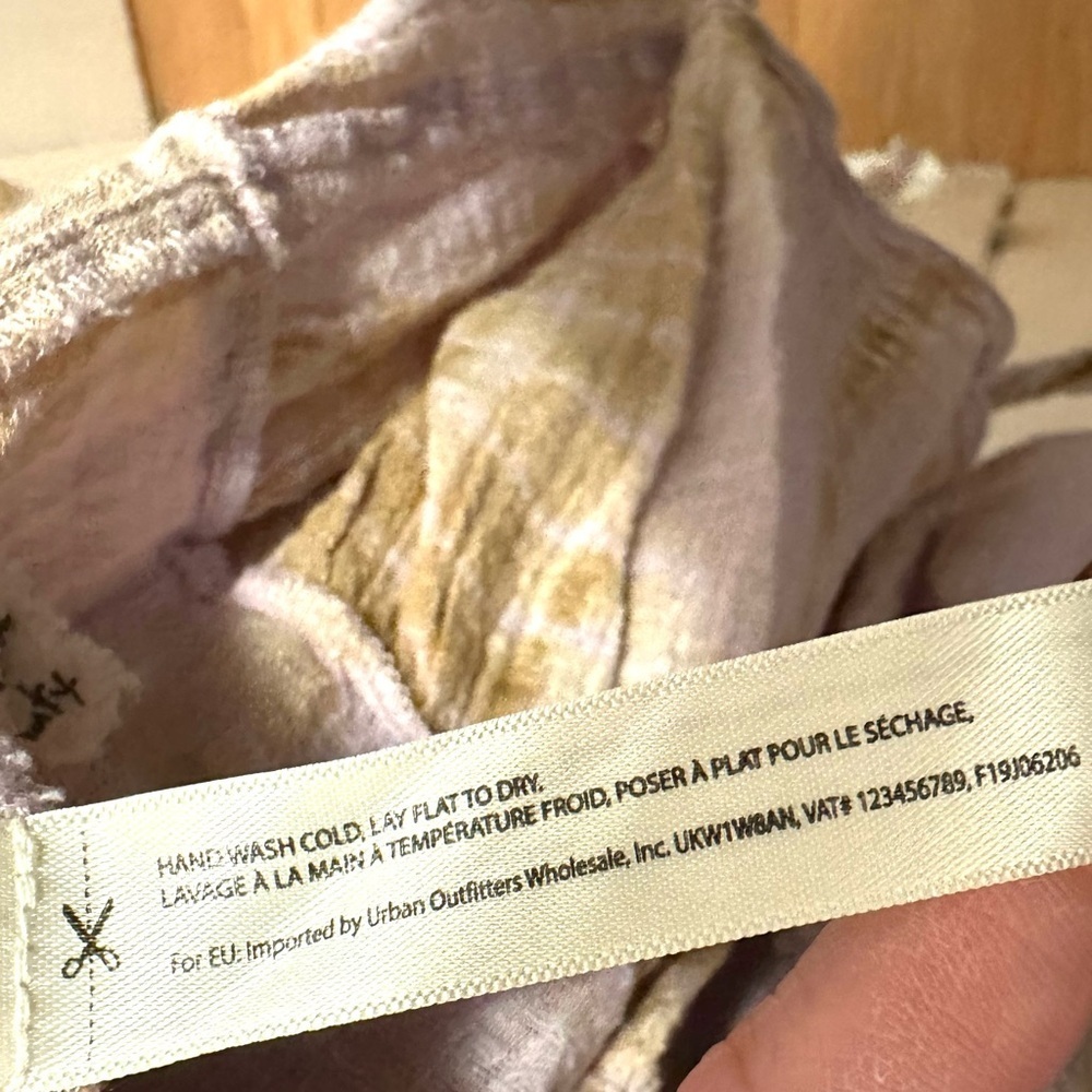 Free People FP One Sasha Tie Dye Gauze Kimono XS/S Lavender Belted Cardigan Top - Picture 7 of 7